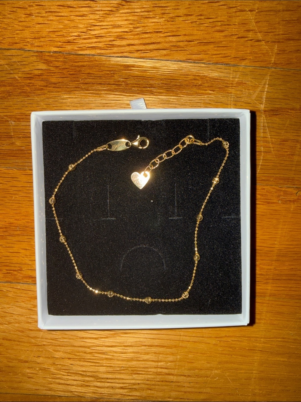 Desmos Gold Beaded Station Anklet - Women Jewelry - Picture 2 of 4